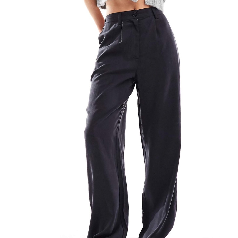 ASOS Design Tall Relaxed Straight Leg Pants in Washed Black